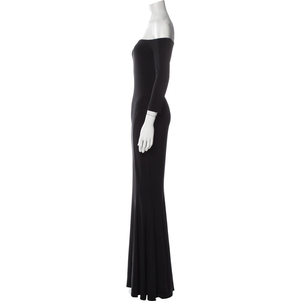 Norma Kamali Off Shoulder Fishtail Gown Maxi Black - S - Picture 2 of 6